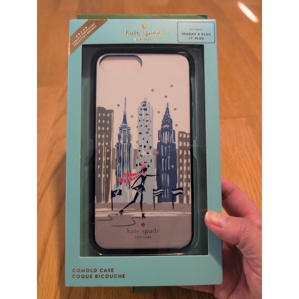 NWT Kate Spade Phone Case  Iphone7/8plus New York City Jeweled Winter Wonderland